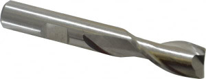 Cleveland 7/16", 13/16" LOC, 3/8" Shank Diam, 2-11/16" OAL, 2 Flute, High Speed Steel Square End Mill Single End, Uncoated, Spiral Flute, 30° Helix, Centercutting, Right Hand Cut, Right Hand Flute, Series HG-2 C41615 - 87392833