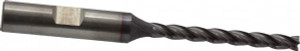 Cleveland 3/16", 1-3/4" LOC, 3/8" Shank Diam, 3-9/16" OAL, 4 Flute, High Speed Steel Square End Mill Single End, TiCN Finish, Spiral Flute, 30° Helix, Centercutting, Right Hand Cut, Right Hand Flute, Series HG-4C C33457 - 87417317