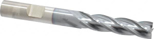 Cleveland 3/8", 1-1/2" LOC, 3/8" Shank Diam, 3-1/4" OAL, 4 Flute, High Speed Steel Square End Mill Single End, TiCN Finish, Spiral Flute, 30° Helix, Centercutting, Right Hand Cut, Right Hand Flute, Series HG-4C C33412 - 87415659