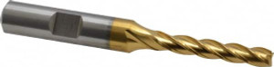 Cleveland 7/32", 1-1/4" LOC, 3/8" Shank Diam, 3-1/16" OAL, 4 Flute, High Speed Steel Square End Mill Single End, TiN Finish, Spiral Flute, 30° Helix, Centercutting, Right Hand Cut, Right Hand Flute, Series HG-4C C33385 - 87415998