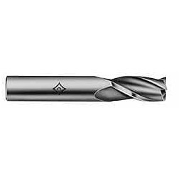 Cleveland 11/32", 3/4" LOC, 3/8" Shank Diam, 2-1/2" OAL, 3 Flute, High Speed Steel Square End Mill Single End, TiCN Finish, Spiral Flute, 30° Helix, Centercutting, Right Hand Cut, Right Hand Flute, Series HG-3 C39707 - 87411138