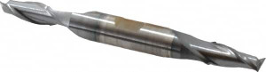 Cleveland 9/32", 9/16" LOC, 3/8" Shank Diam, 3-3/8" OAL, 2 Flute, High Speed Steel Square End Mill Double End, TiCN Finish, Spiral Flute, 30° Helix, Centercutting, Right Hand Cut, Right Hand Flute, Series HD-2 C33699 - 87391058