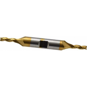 Cleveland 5/32", 7/16" LOC, 3/8" Shank Diam, 3-1/4" OAL, 3 Flute, High Speed Steel Square End Mill Double End, TiN Finish, Spiral Flute, 30° Helix, Centercutting, Right Hand Cut, Right Hand Flute, Series HD-3 C39597 - 87414694