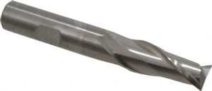 Cleveland 33/64", 1-1/8" LOC, 1/2" Shank Diam, 3-3/8" OAL, 2 Flute, High Speed Steel Square End Mill Single End, Uncoated, Spiral Flute, 30° Helix, Centercutting, Right Hand Cut, Right Hand Flute, Series HG-2 C33747 - 87393575