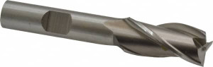 Cleveland 1/2", 1" LOC, 3/8" Shank Diam, 2-11/16" OAL, 3 Flute, High Speed Steel Square End Mill Single End, Uncoated, Spiral Flute, 30° Helix, Centercutting, Right Hand Cut, Right Hand Flute, Series HG-3 C39650 - 87410577