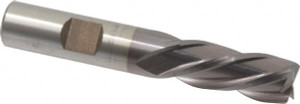 Cleveland 1/2", 1-1/4" LOC, 1/2" Shank Diam, 3-1/4" OAL, 4 Flute, High Speed Steel Square End Mill Single End, TiCN Finish, Spiral Flute, 30° Helix, Left Hand Cut, Left Hand Flute, Series HG-4LL C33623 - 87386751