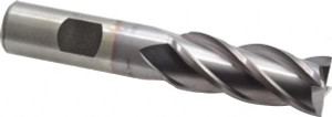 Cleveland 11/16", 1-5/8" LOC, 5/8" Shank Diam, 3-3/4" OAL, 4 Flute, Powdered Metal Square End Mill Single End, TiCN Finish, Spiral Flute, 37° Helix, Centercutting, Right Hand Cut, Right Hand Flute, Series PM-4 C32002 - 87434395