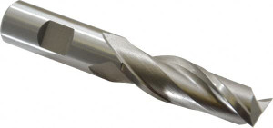 Cleveland 3/4", 2-1/4" LOC, 3/4" Shank Diam, 5-1/4" OAL, 2 Flute, High Speed Steel Square End Mill Single End, Uncoated, Spiral Flute, 30° Helix, Centercutting, Right Hand Cut, Right Hand Flute, Series HG-2 C41724 - 87402491