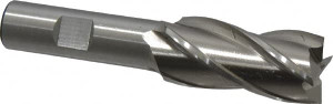 Cleveland 7/8", 1-7/8" LOC, 5/8" Shank Diam, 4" OAL, 4 Flute, High Speed Steel Square End Mill Single End, Uncoated, Spiral Flute, 30° Helix, Centercutting, Right Hand Cut, Right Hand Flute, Series HG-4C C33173 - 87378477