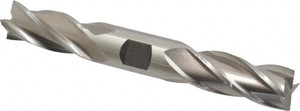 Cleveland 3/4", 1-5/8" LOC, 3/4" Shank Diam, 5-5/8" OAL, 4 Flute, High Speed Steel Square End Mill Double End, Uncoated, Spiral Flute, 30° Helix, Centercutting, Right Hand Cut, Right Hand Flute, Series HD-4C C41223 - 87407151