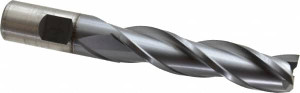 Cleveland 3/4", 3" LOC, 3/4" Shank Diam, 5-1/4" OAL, 3 Flute, High Speed Steel Square End Mill Single End, TiCN Finish, Spiral Flute, 30° Helix, Centercutting, Right Hand Cut, Right Hand Flute, Series HG-3 C39787 - 87413159