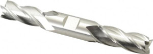 Cleveland 11/16", 1-5/8" LOC, 3/4" Shank Diam, 5-5/8" OAL, 4 Flute, Cobalt Square End Mill Double End, Uncoated, Spiral Flute, 30° Helix, Centercutting, Right Hand Cut, Right Hand Flute, Series HDC-4C C52185 - 87422119