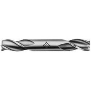 Cleveland 1", 1-7/8" LOC, 1" Shank Diam, 6-3/8" OAL, 3 Flute, High Speed Steel Square End Mill Double End, Uncoated, Spiral Flute, 30° Helix, Centercutting, Right Hand Cut, Right Hand Flute, Series HD-3 C39595 - 87414132