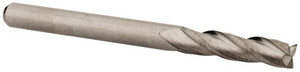 Hertel 1/8", 7/16" LOC, 1/8" Shank Diam, 1-1/2" OAL, 3 Flute, Solid Carbide Square End Mill Single End, Uncoated, 30° Helix, Centercutting, Right Hand Cut 750002 - 89318943
