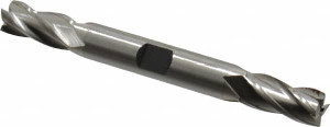 Hertel 23/64", 3/4" LOC, 3/8" Shank Diam, 3-1/2" OAL, 4 Flute, High Speed Steel Square End Mill Double End, Uncoated, Spiral Flute, 30° Helix, Right Hand Cut, Right Hand Flute E1051023 - 41117813