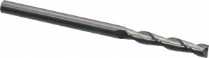 Hertel 1/4", 1-1/2" LOC, 1/4" Shank Diam, 4" OAL, 2 Flute, Solid Carbide Square End Mill Single End, Uncoated, Spiral Flute, 30° Helix, Centercutting, Right Hand Cut 750081 - 88247655