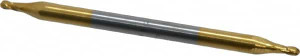 Hertel 1/16", 3/16" LOC, 1/8" Shank Diam, 2" OAL, 4 Flute, Solid Carbide Square End Mill Double End, TiN Finish, 30° Helix, Centercutting, Right Hand Cut 750594 - 74611997