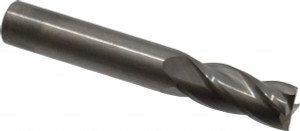 Hertel 3/8", 7/8" LOC, 3/8" Shank Diam, 2-1/2" OAL, 4 Flute, Solid Carbide Square End Mill Single End, Uncoated, 30° Helix, Centercutting, Right Hand Cut 750921 - 59924423