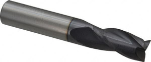 Hertel 1/2", 1" LOC, 1/2" Shank Diam, 3" OAL, 3 Flute, Solid Carbide Square End Mill Single End, AlTiN Finish, 30° Helix, Centercutting, Right Hand Cut 750319 - 59928432