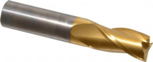 Hertel 3/4", 1-1/2" LOC, 3/4" Shank Diam, 4" OAL, 3 Flute, Solid Carbide Square End Mill Single End, TiN Finish, Spiral Flute, 30° Helix, Centercutting, Right Hand Cut 750335 - 74457102