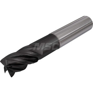 Iscar 1/2", 2" LOC, 1/2" Shank Diam, 4" OAL, 3-Flute Solid Carbide Square End Mill Single End, Diamond-Like Carbon (DLC) Finish, Spiral Flute, 45° Helix, Centercutting, RH Flute, RH Cut 3398974 - 20557070
