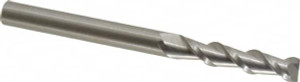 Kennametal 1/4", 1-1/8" LOC, 1/4" Shank Diam, 3" OAL, 2 Flute, Solid Carbide Square End Mill Single End, Uncoated, Spiral Flute, 45° Helix, Centercutting, Right Hand Cut, Right Hand Flute, Series AADF 5058618 - 85186997