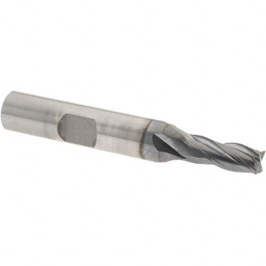 OSG 1/4", 5/8" LOC, 3/8" Shank Diam, 2-7/16" OAL, 4 Flute, Square End Mill Single End, TiCN Finish, 30° Helix, Centercutting, Right Hand Cut, Series 541 5410308 - 63526313