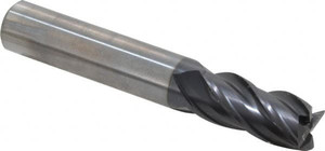 OSG 12mm, 25mm LOC, 12mm Shank Diam, 76mm OAL, 4 Flute, Solid Carbide Square End Mill Single End, TiAlN Finish, Spiral Flute, 35° Helix, Centercutting, Right Hand Cut, Right Hand Flute, Series HP441 HP441-4724 - 53416079