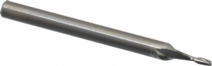 RobbJack 0.049", 0.147" LOC, 1/8" Shank Diam, 1-1/2" OAL, 2 Flute, Solid Carbide Square End Mill Single End, Uncoated, Spiral Flute, 30° Helix, Centercutting, Right Hand Cut, Right Hand Flute, Series SR-2 SR-2-049 - 00190835