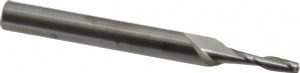 RobbJack 1/8", 1/2" LOC, 1/4" Shank Diam, 2-1/2" OAL, 2 Flute, Solid Carbide Square End Mill Single End, Uncoated, Spiral Flute, 30° Helix, Centercutting, Right Hand Cut, Right Hand Flute, Series C8-203 C8-203-04 - 03856200