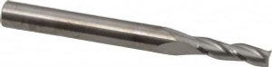 RobbJack 3/16", 5/8" LOC, 1/4" Shank Diam, 2-1/2" OAL, 3 Flute, Solid Carbide Square End Mill Single End, Uncoated, Spiral Flute, 30° Helix, Centercutting, Right Hand Cut, Right Hand Flute, Series C8-304 C8-303-06 - 03856283