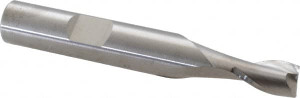 RobbJack 9/32", 7/16" LOC, 3/8" Shank Diam, 2-1/2" OAL, 2 Flute, Solid Carbide Square End Mill Single End, Uncoated, Spiral Flute, 30° Helix, Centercutting, Right Hand Cut, Right Hand Flute, Series T12-201 T12-201-09 - 00684498