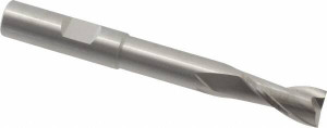RobbJack 3/8", 3/4" LOC, 3/8" Shank Diam, 3-1/4" OAL, 2 Flute, Solid Carbide Square End Mill Single End, Uncoated, Spiral Flute, 30° Helix, Centercutting, Right Hand Cut, Right Hand Flute, 2" Extended Reach, Series EX-204 EX-204-12 - 03681004