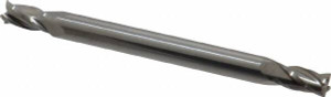 KYOCERA SGS 7/64", 3/16" LOC, 1/8" Shank Diam, 1-1/2" OAL, 4 Flute, Solid Carbide Square End Mill Double End, Uncoated, Spiral Flute, 30° Helix, Centercutting, Right Hand Cut, Right Hand Flute, Series 14 31411 - 32159071