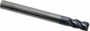KYOCERA SGS 1/4", 1/2" LOC, 1/4" Shank Diam, 2-1/2" OAL, 4 Flute, Solid Carbide Square End Mill Single End, AlTiN Finish, Spiral Flute, Variable Helix, Right Hand Cut, Right Hand Flute, Series Z1 36416 - 88412432
