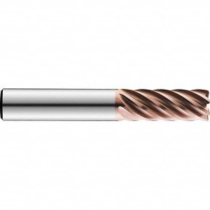 KYOCERA SGS 1", 2-1/2" LOC, 1" Shank Diam, 5-1/2" OAL, 7 Flute Solid Carbide Square End Mill Single End, Ti-NAMITE-M Finish, Spiral Flute, 37° Variable Helix, Right Hand Cut, Right Hand Flute, Regular Length 77293 - 15162175