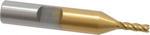 Value Collection 1/8", 3/8" LOC, 3/8" Shank Diam, 2-5/16" OAL, 4 Flute, High Speed Steel Square End Mill Single End, TiN Finish, Spiral Flute, 30° Helix, Right Hand Cut, Right Hand Flute 722-3003 - 01726082