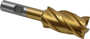 Value Collection 1", 1-7/8" LOC, 1/2" Shank Diam, 4" OAL, 4 Flute, High Speed Steel Square End Mill Single End, TiN Finish, Spiral Flute, 30° Helix, Right Hand Cut, Right Hand Flute 722-3099 - 63325179