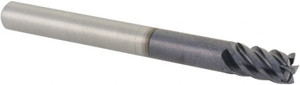 YG-1 3/16", 5/16" LOC, 3/16" Shank Diam, 2" OAL, 5 Flute, Solid Carbide Square End Mill Single End, TiAlN Finish, Spiral Flute, 45° Helix, Right Hand Cut, Right Hand Flute 85565TF - 91904821