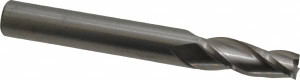 Accupro 3° per Side 3/8" Small End Diam 1-1/4" LOC 3-Flute Solid Carbide Tapered Square End Mill Uncoated, 1/2" Shank Diam, 4" OAL, 30° Helix, Spiral Flute, Centercutting 12177515 - 02257467