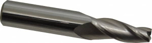 Accupro 5° per Side 3/8" Small End Diam 1-1/4" LOC 3-Flute Solid Carbide Tapered Square End Mill Uncoated, 5/8" Shank Diam, 3-1/2" OAL, 30° Helix, Spiral Flute, Centercutting 12177534 - 02257665