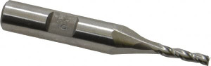 Made in USA 0.5° per Side 1/8" Small End Diam 1/2" LOC 3-Flute High Speed Steel Tapered Square End Mill Uncoated, 3/8" Shank Diam, 2-5/8" OAL, Spiral Flute, Centercutting KK-202 - 81440075