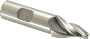 Made in USA 15° per Side 1/4" Small End Diam 1-1/4" LOC 3-Flute High Speed Steel Tapered Square End Mill 3/4" Shank Diam, 3-1/2" OAL, Centercutting V-405 - 04153409