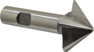 Made in USA 45° per Side 1/8" Small End Diam 3/4" LOC 4-Flute High Speed Steel Tapered Square End Mill Uncoated, 5/8" Shank Diam, 3" OAL, Spiral Flute, Centercutting 45-203ST - 07653116