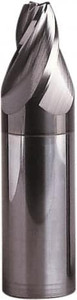 Seco Tools 15° per Side 4mm Small End Diam 15mm LOC 3-Flute Solid Carbide Tapered Square End Mill Uncoated, 12mm Shank Diam, 65mm OAL, 30° Helix, Spiral Flute 00029124 - 43361088