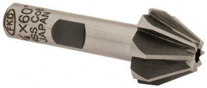 Value Collection 3/4" Large x 5/16" Small Diam, 17/32" Width of Cut, 60° Included Angle, Cobalt Face Angle Cutter 3/8" Shank Diam, 2-3/32" Overall Length, Weldon Flat FAC0660CO - 03219482