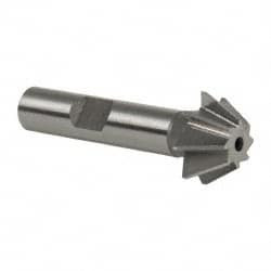 Made in USA 3/4 x 5/16" 60° 8-Tooth High Speed Steel Single-Angle Cutter Uncoated, Right Hand Cut, 2-1/8" OAL, 3/8" Shank Diam, Shank Connection, 1/32" Corner Radius, Weldon Flat SAC750-60 - 73208480
