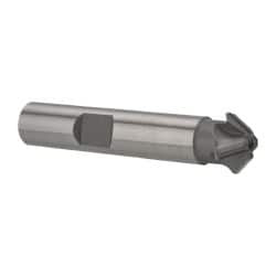 Whitney Tool 1/2 x 1/8" 45° 4-Tooth Carbide-Tipped Single-Angle Cutter Uncoated, Right Hand Cut, 2-1/8" OAL, 3/8" Shank Diam, Shank Connection, Weldon Flat 30096 - 03025764