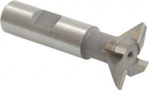 KEO 45° 1-1/4" Cut Diam, 5/16" Cut Width, Carbide-Tipped Dovetail Cutter Uncoated, 5/8" Shank Diam, 2-3/4" OAL, 4 Teeth, 0.0200" Corner Radius, Weldon Flat 74114 - 08708232