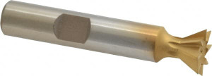 Whitney Tool 60° 1/2" Cut Diam, 7/32" Cut Width, High Speed Steel Dovetail Cutter TiN Finish, 3/8" Shank Diam, 2-1/8" OAL, 8 Teeth, Weldon Flat 15269 - 71835326